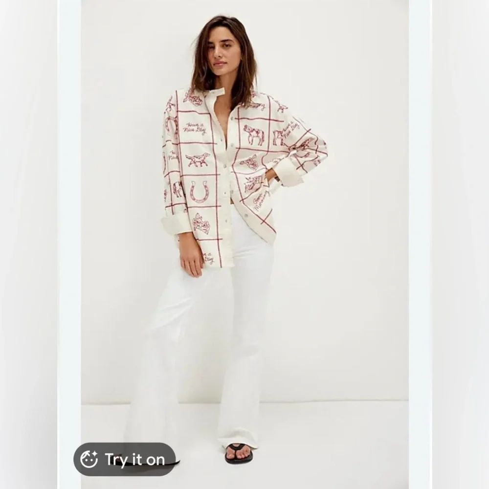 Free People We The Free Have A Nice Day western equestrian blouse Top RARE - Picture 2 of 5